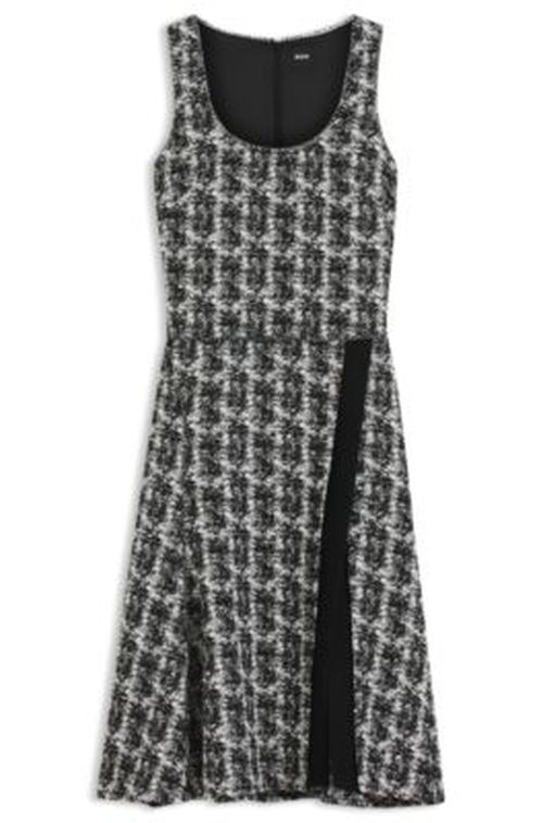 BOSS Sleeveless dress in patterned feather tweed - Patterned Women's Business Dresse