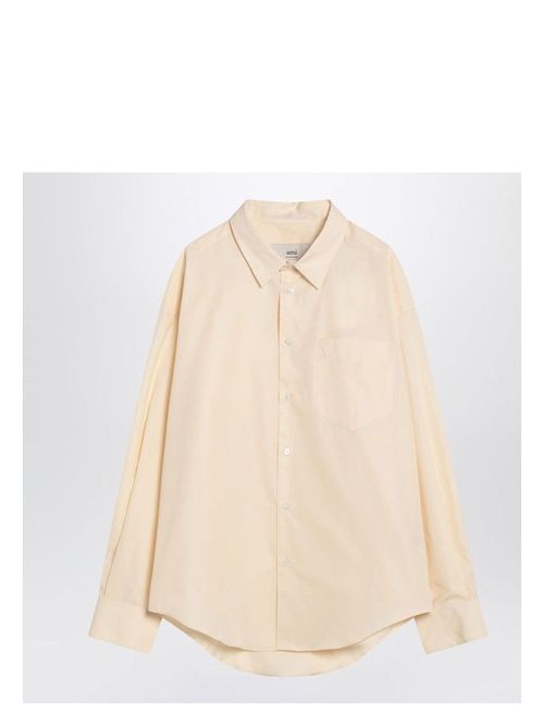 Ami Paris Men's Cream-Colored Ami De Coeur Shirt in White | Size XL | USH145CO0076 Color 136