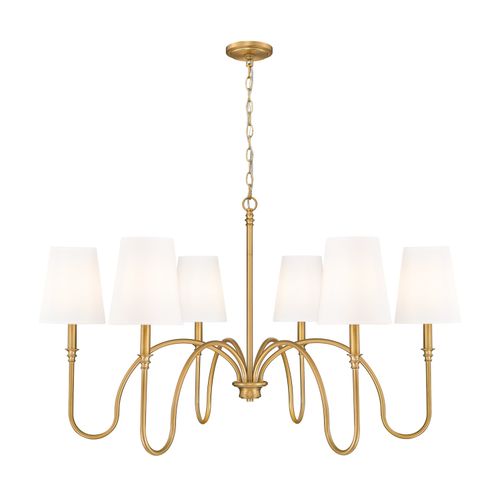 Jisele 6-Light Chandelier in Rubbed Bra