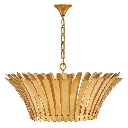 Distressed Brass LED Chandelier from the Reina Collection