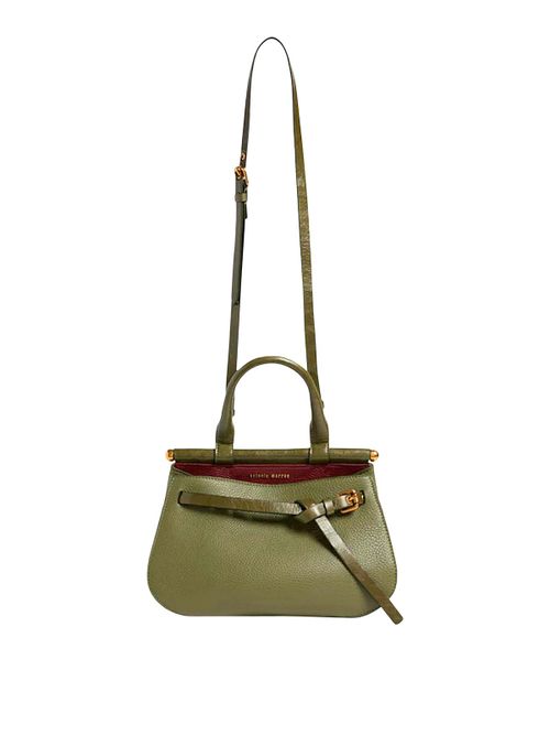 Small hammered leather hobo bag