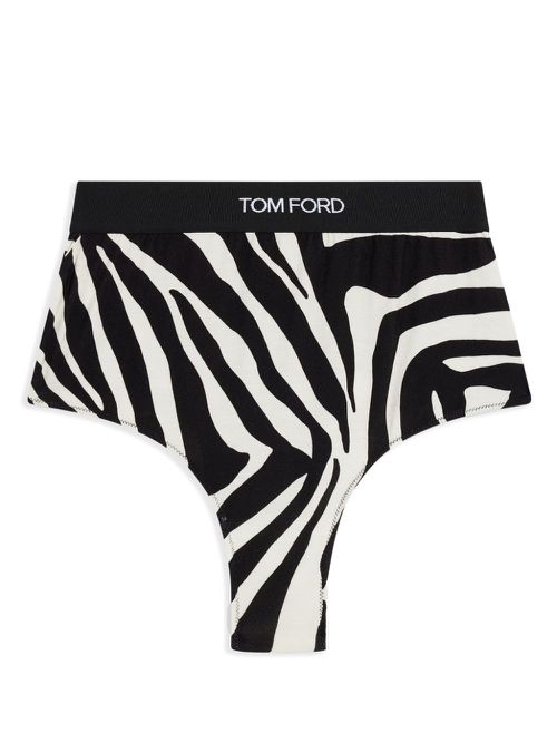 Zebra print high-rise briefs - Black