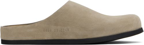 Common Projects Taupe Suede Clog Loafers