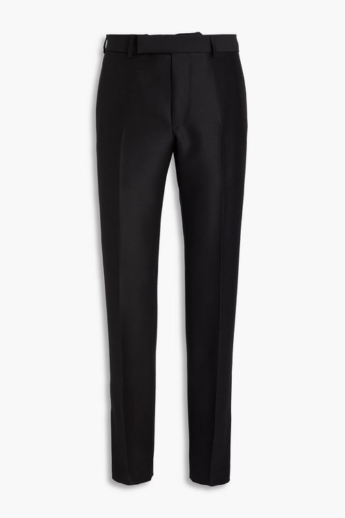 Wool and silk-blend pants - Black - IT 48