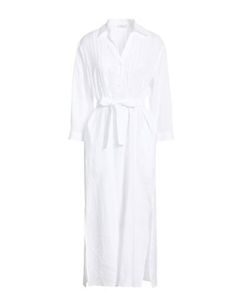 Woman Midi dress White Size 8 Linen
