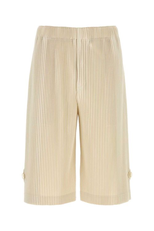 Wrap Bermuda Shorts — Beige