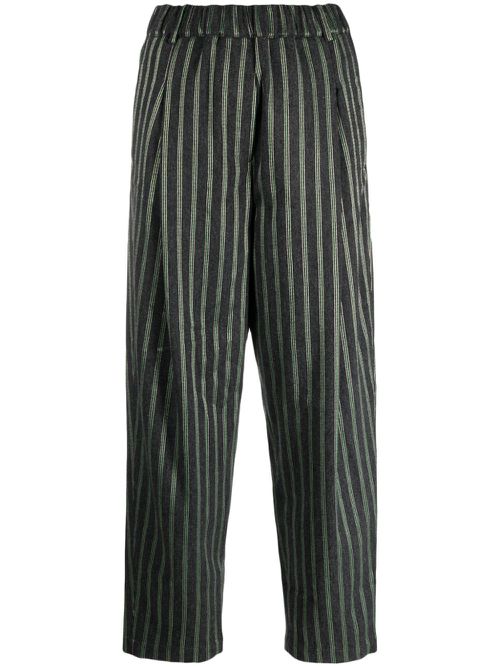 Decorative-stitching straight-leg trousers - Grey