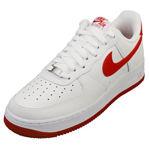 Nike Air Force 1 '07 Men's Shoes (FJ4146-106, White/White/Dragon Red)