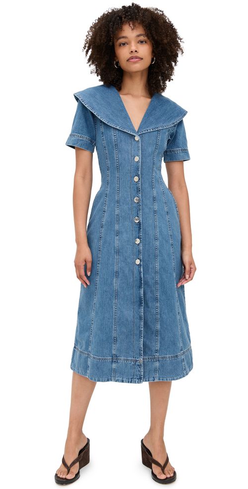 ALIGNE | ALIGNE Sparrow Denim Midi Dress Light Wash | Realry