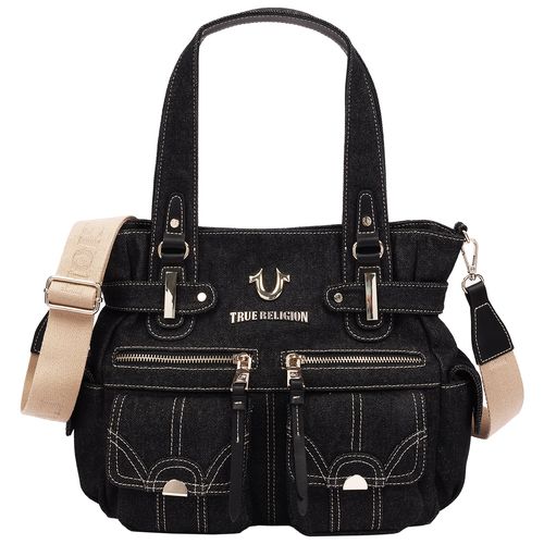 Multi Pocket Denim Cinch Tote