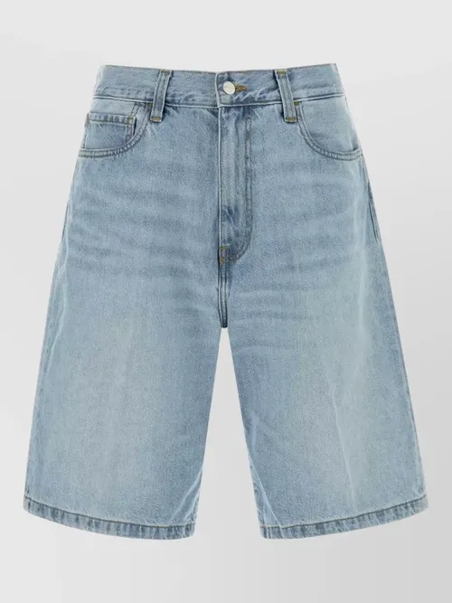 Carhartt Wip - denim landon shorts belt loops five pocket