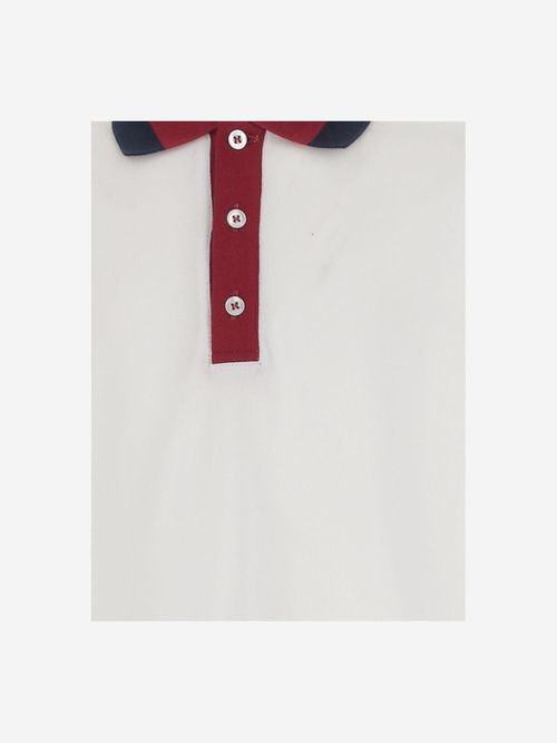 Stretch Cotton Pique Polo Shirt — White
