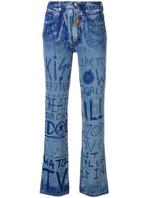 Ink writing jeans - Blue