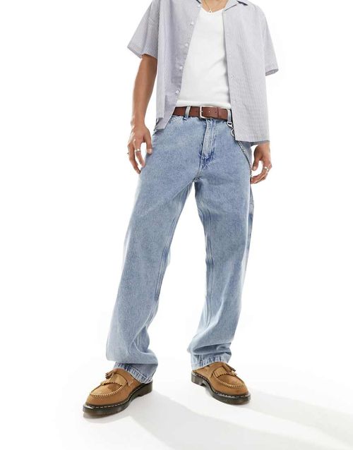 Workwear 568 stay loose carpenter jeans in light blue