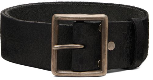 Black Distressed Leather Belt
