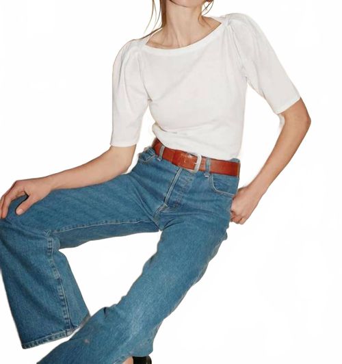 Deana Boxy Short Sleeves Tee In White