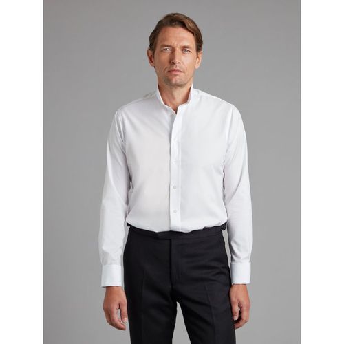 Mandarin Collar Cotton Shirt - White