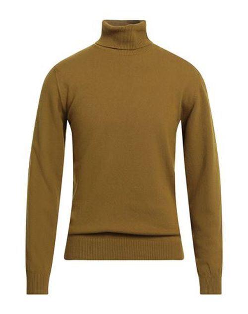 Daniele Fiesoli Man Turtleneck Military green Size M Wool, Cashmere