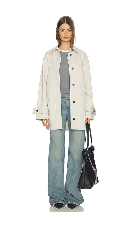 Theory A Line Trench in Beige. - S also in XS, M