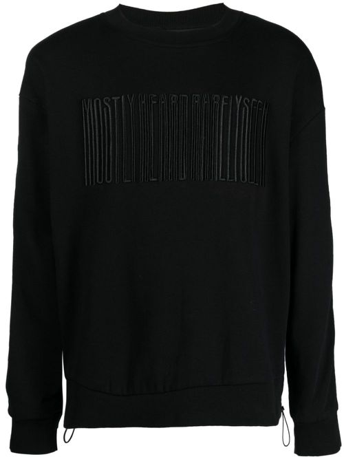 Logo-embroidered hybrid sweatshirt - Black