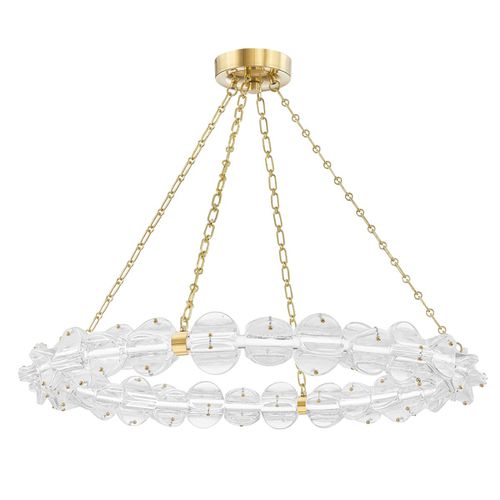 Aged Brass LED Chandelier from the Lindley Collection