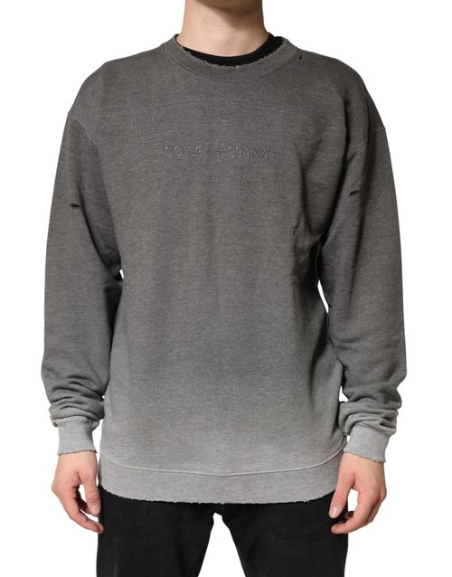 Logo-Embroidered Cotton Sweatshirt — Gray