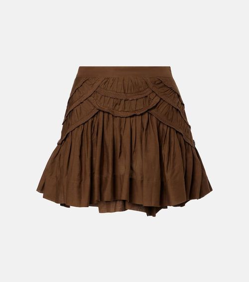 Ceola frilled cotton-blend miniskirt