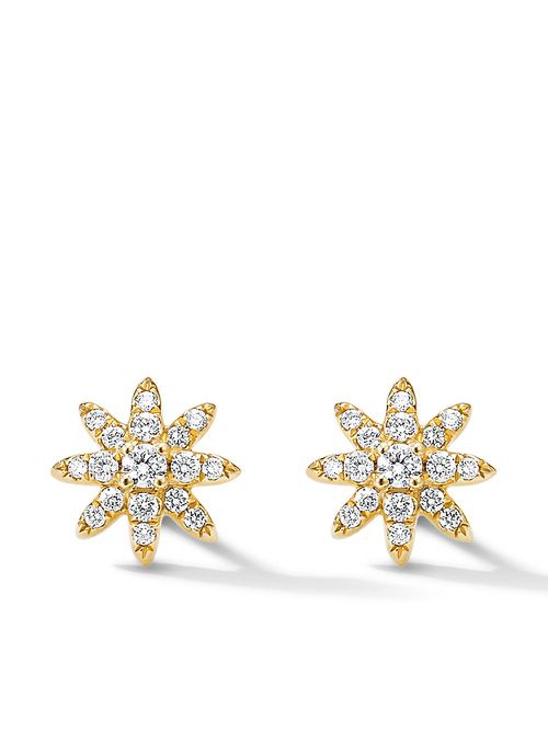 18kt yellow gold Petite Starburst diamond stud earrings