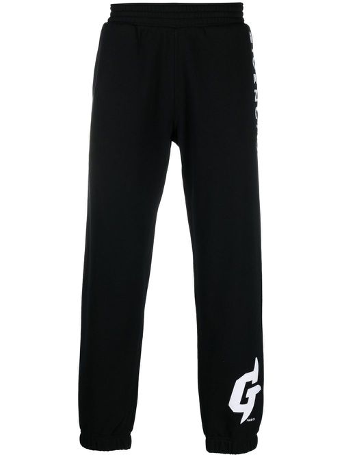 Logo cotton track pants - Black