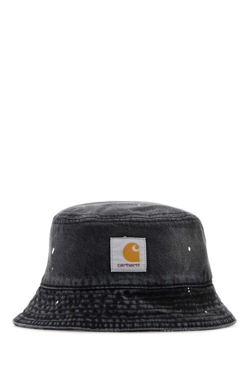 Belmar Distressed Denim Bucket Hat — Black
