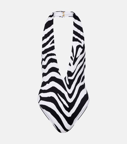 Zebra-print swimsuit