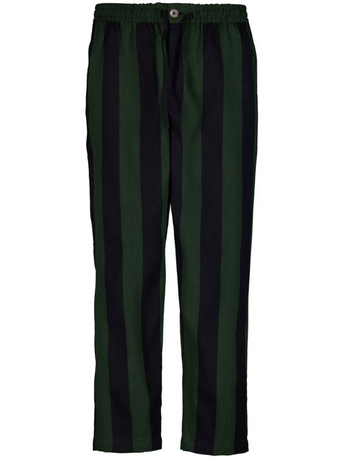 Striped cotton trousers - Black