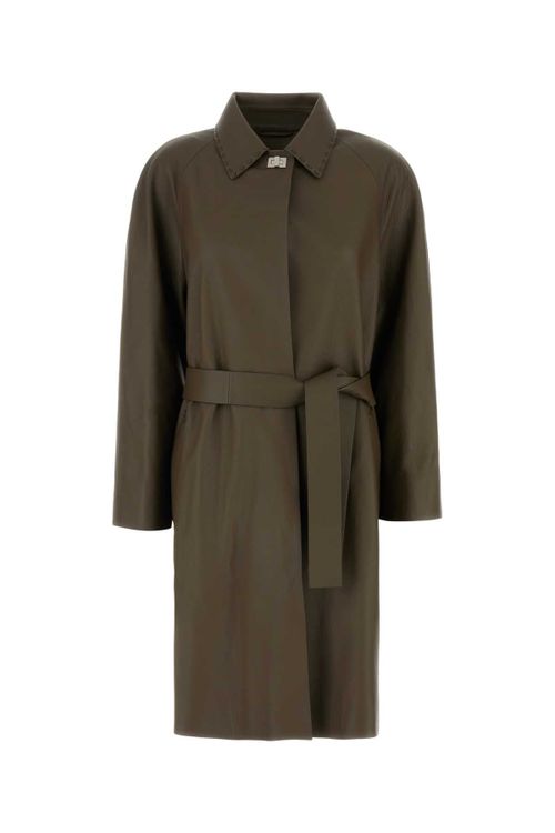 Leather Coat — Brown