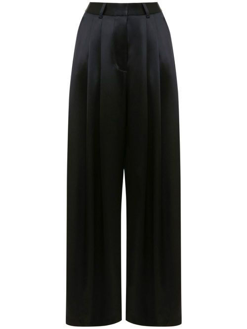 High-rise wide-leg trousers - Black