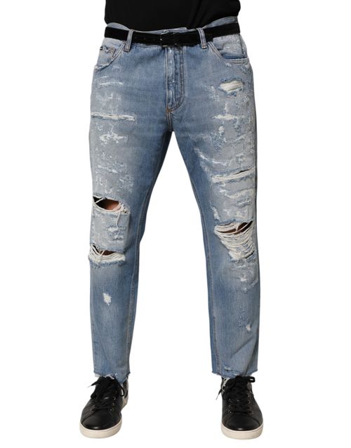 Distressed Ripped Denim Jeans — Blue