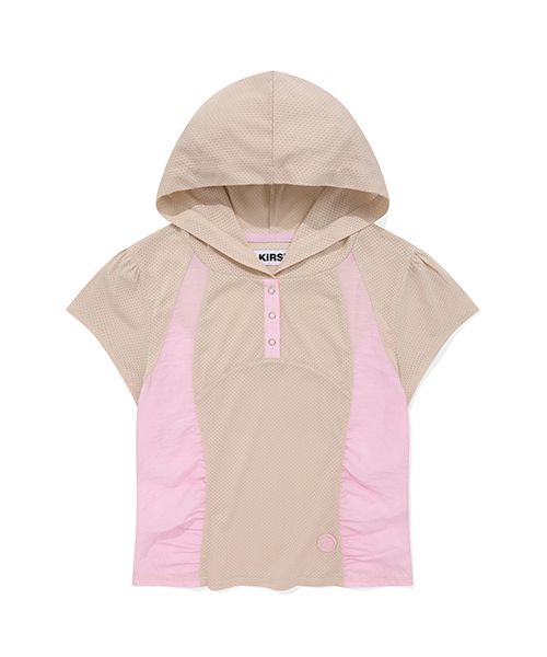 Color Mix Slim Fit Short Sleeve Hoodie