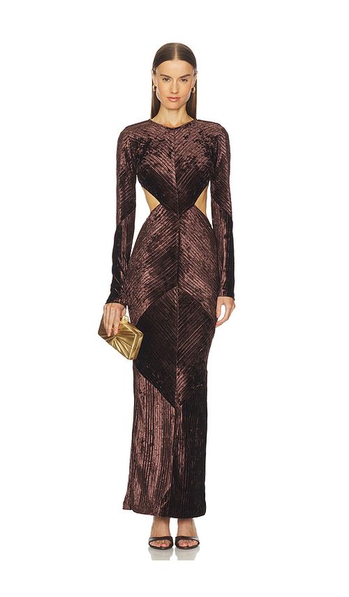 Michael Costello x REVOLVE Spencer Gown in Chocolate. - XL also in