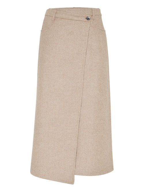 Wrap wool skirt - Neutrals