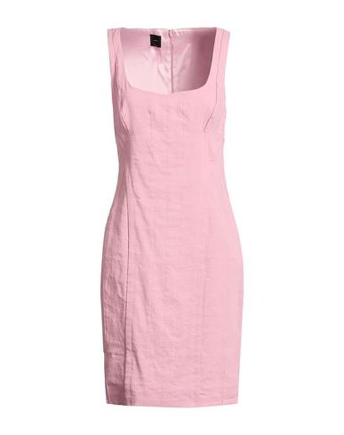 Woman Mini dress Pink Size 10 Linen, Viscose, Elastane
