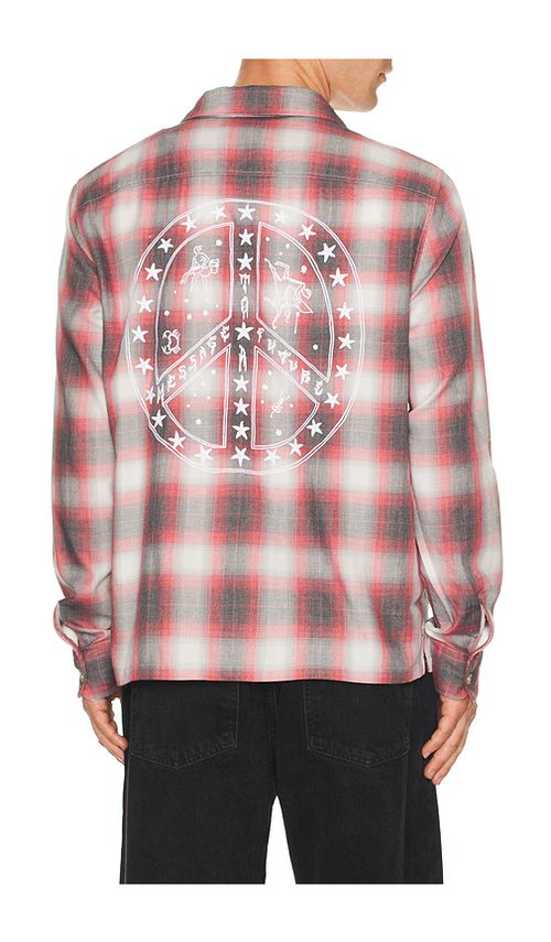 ALLSAINTS Shams Long Sleeve Shirt in Red. - S also in L, M, XL/1X