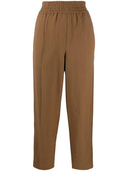 Elasticated waistband trousers - Brown