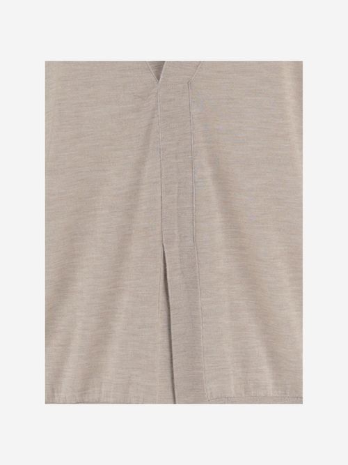 Cashmere-Silk Knit Sweater — Beige