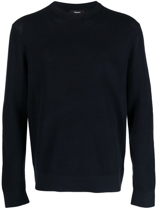 Crew-neck long-sleeve jumper - Blue