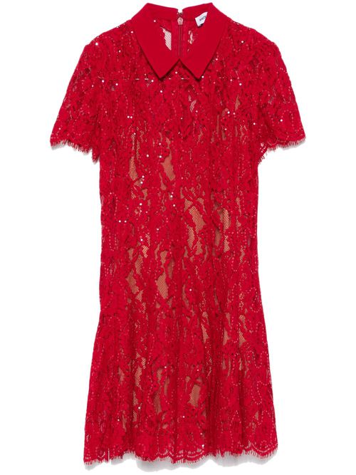 Sequin lace mini dress - Red