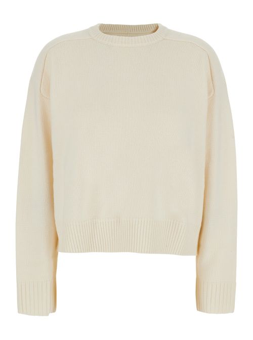 Wool and Cashmere Blend Sweater — White
