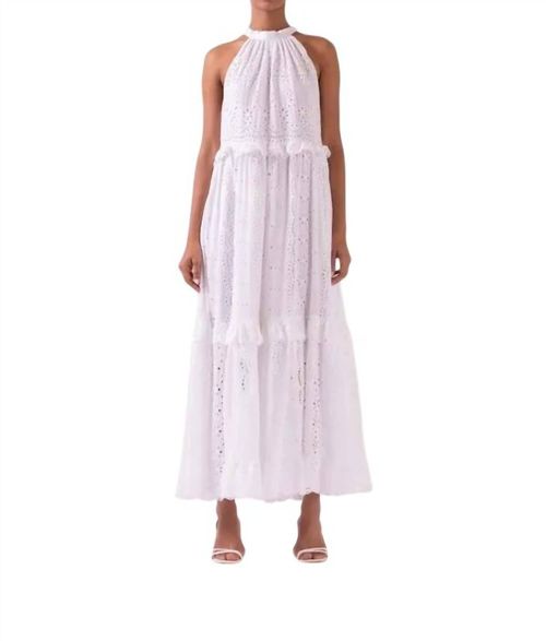 Azalea Halter Neck Tiered Dress In White
