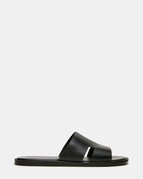 Steve Madden Men's Yussuf Slide Sandals - Black - - Leather