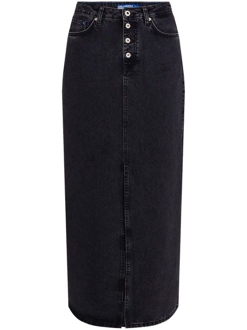Shank denim maxi skirt - Black