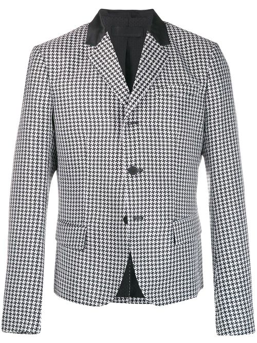 Houndstooth button jacket - Black