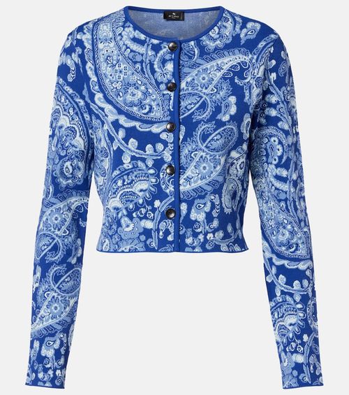 Paisley cropped jacquard cardigan